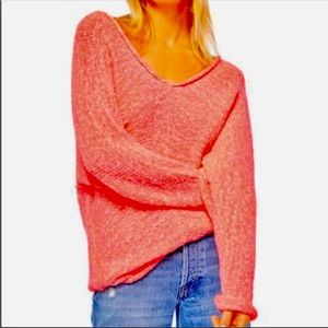 Free People Neon Flamingo sweater, size medium.